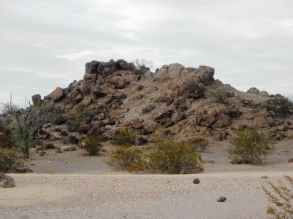 The petroglyphs are up in those rocks