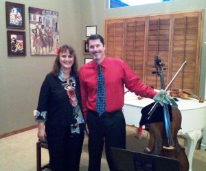 Lali and Jay after playing Kol Nidrei